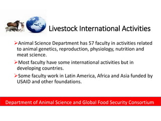 An overview of agronomy departments capabilities, what is being doing in international agriculture