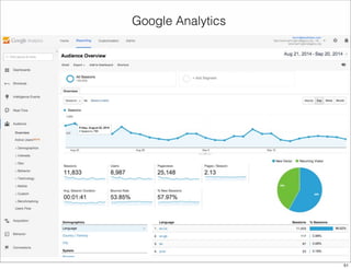 Google Analytics 
The Web - Analytics 
51 
 