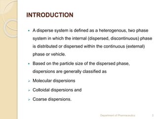 DISPERSE SYSTEM PRODUCTION | PPTX