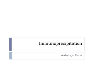 Immunoprecipitation
Aishwarya Babu
1
 