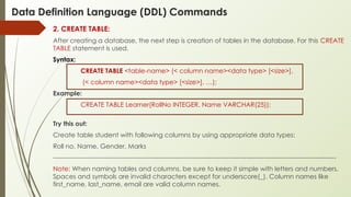 sql server tutorial part 1 ddl (data definition... IP-Lesson_Planning(Unit4 - Database concepts and SQL).pptx