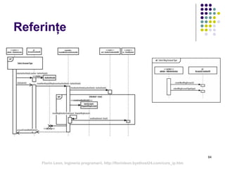 84
Referințe
Florin Leon, Ingineria programarii, http://florinleon.byethost24.com/curs_ip.htm
 