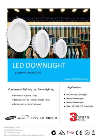 Ip44 led downlight SMD 5630  G2 series | KLM LIGHTING