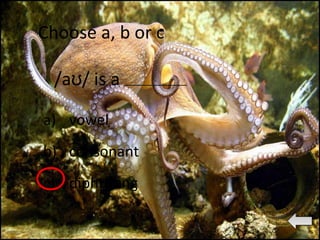 /a / is aʊ
Choose a, b or c
a) vowel
b) consonant
c) diphthong
 
