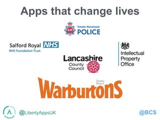 @LibertyAppsUK @BCS
Apps that change lives
 