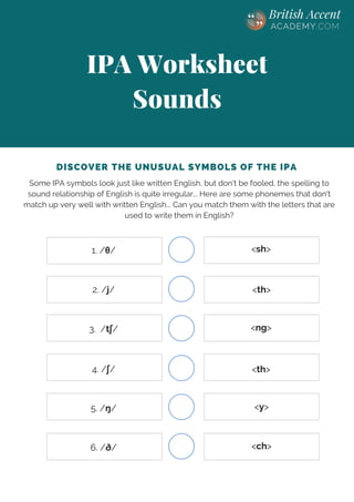 Interactive IPA Worksheets for Learning English Pronunciation | PDF
