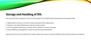 The Role of IPA Purity in Pharmaceutical Manufacturing | PPTX