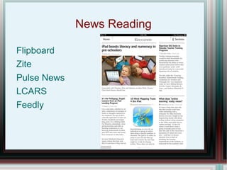 News Reading Flipboard Zite Pulse News LCARS Feedly 