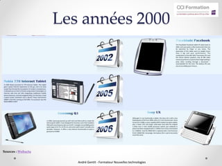 Les années 2000




Sources : radiofrance

Sources : Webactu


                           André Gentit - Formateur Nouvelles technologies
 