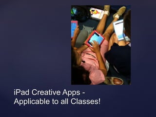 iPad Creative Apps -  
Applicable to all Classes!
 