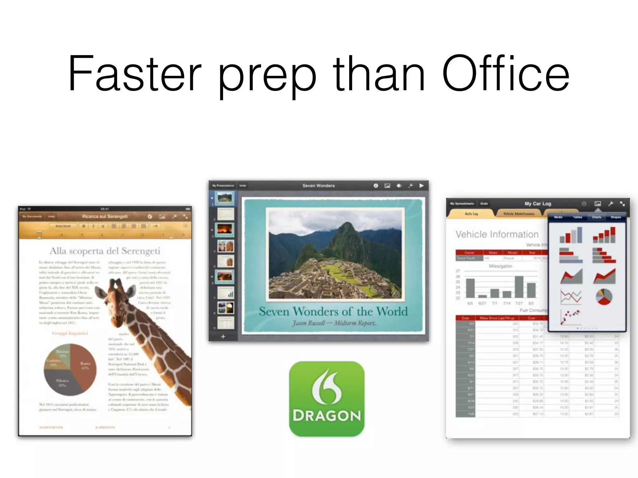 Faster prep than Ofﬁce
 