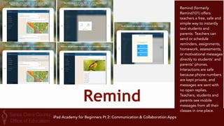 Communication 
iPad Academy for Beginners Pt 2: Communication & Collaboration Apps 
 
