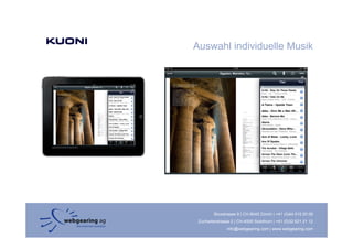 Auswahl individuelle Musik




         Binzstrasse 9 | CH-8045 Zürich | +41 (0)44 515 20 09
 Zuchwilerstrasse 2 | CH-4500 Solothurn | +41 (0)32 621 21 12
                info@webgearing.com | www.webgearing.com
 