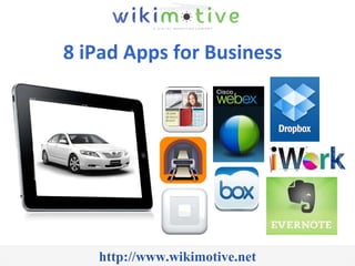 8 iPad Apps for Business   http://www.wikimotive.net 