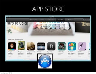 APP STORE
Tuesday, June 18, 13
 
