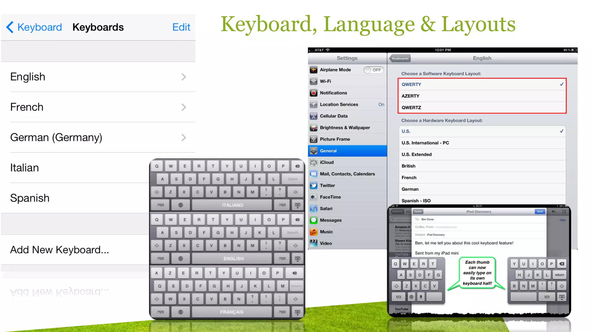 Keyboard, Language & Layouts
 