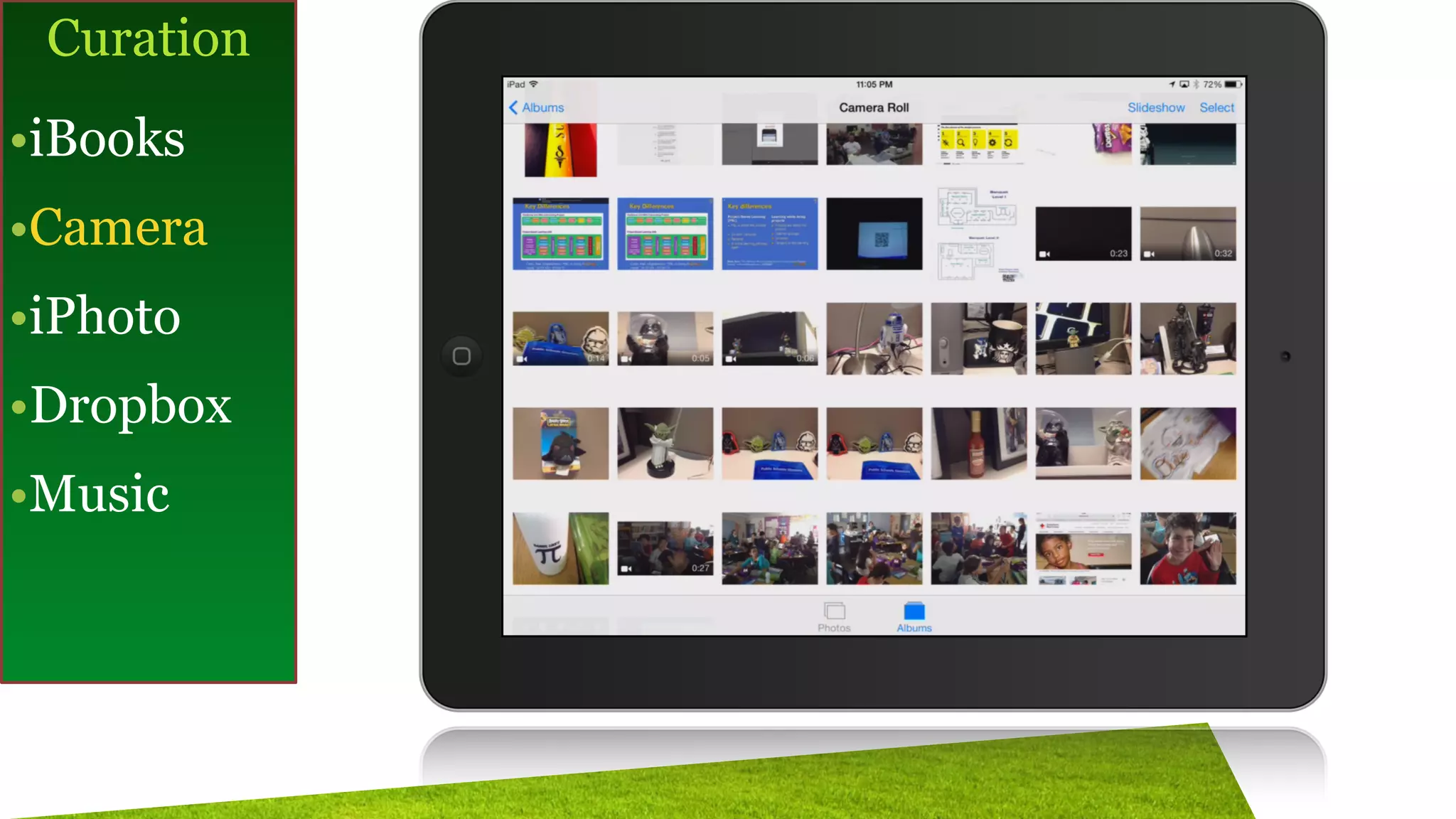 Curation
!
•iBooks
•Camera
•iPhoto
•Dropbox
•Music
 