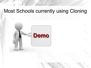 Most Schools currently using Cloning 