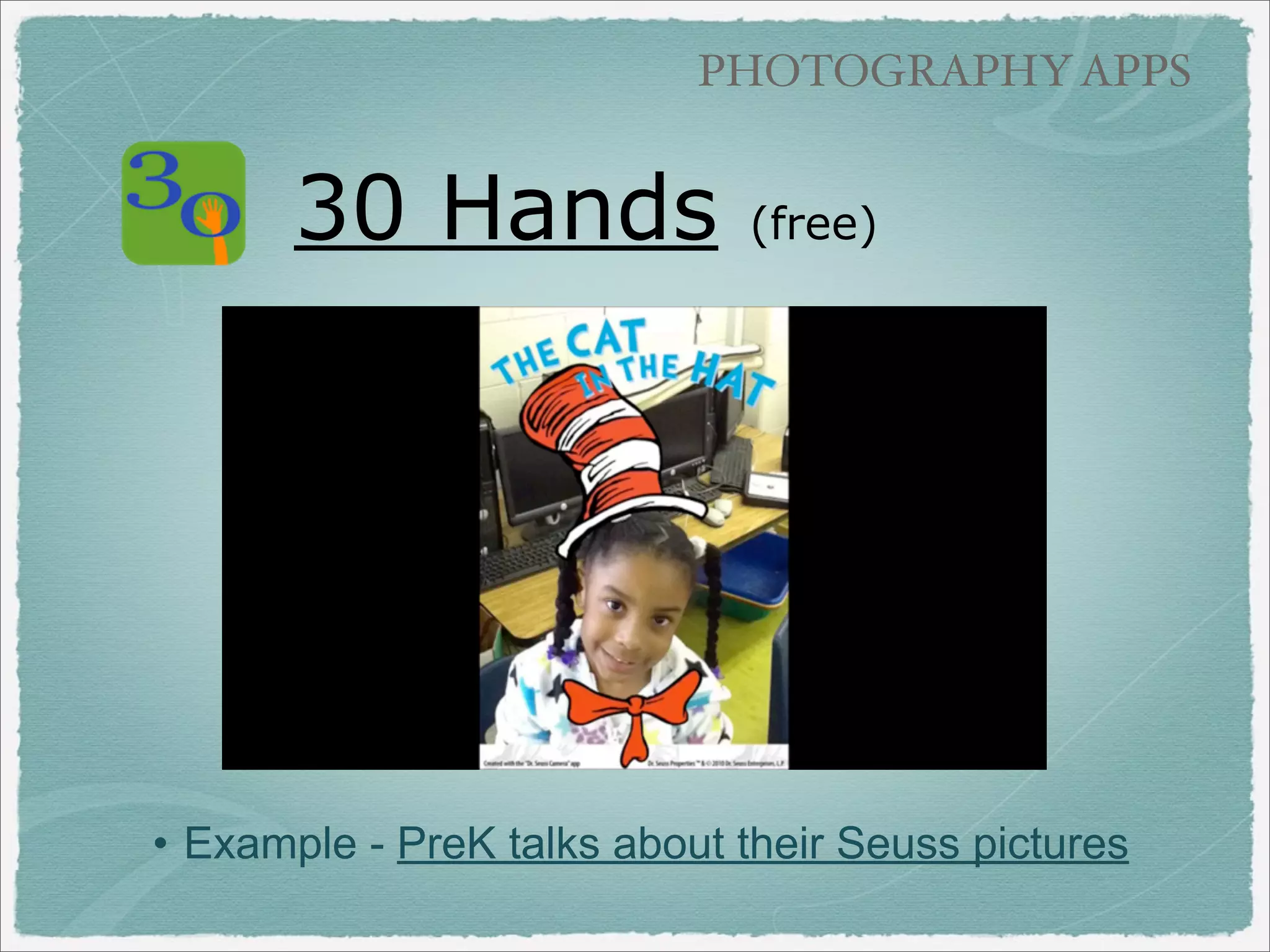 IMAGE NARRATION

Audioboo QR Codes
‣Generates code
‣Print in large (full page)
or small (good size for
corner of project)

 