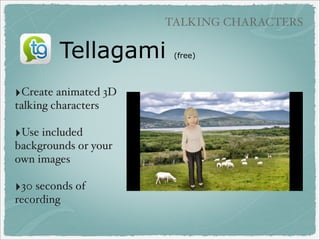 BOOK CREATION APPS

Favorite Free “Book” Creators
‣Haiku Deck (free) - presentations
‣BookPress (free) - no audio
‣StoryKit (free)
‣SPOKEnPhoto (free) - no text

 