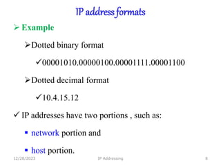 Example Ip Message IP Address in data communication and computer notework.ppt