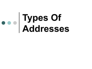 Types Of Addresses 