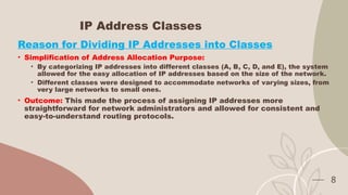 IP Addresses in subject computer networks | PPTX