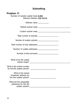 Ip addressing and subnetting workbook | PDF