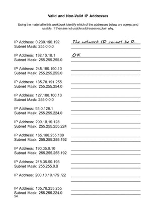 Ip addressing and subnetting workbook | PDF