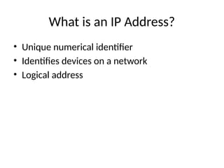 IP and Physical Addressing Tutorial presentation | PPTX
