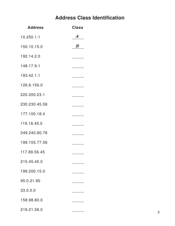 Ip addressing worksheets