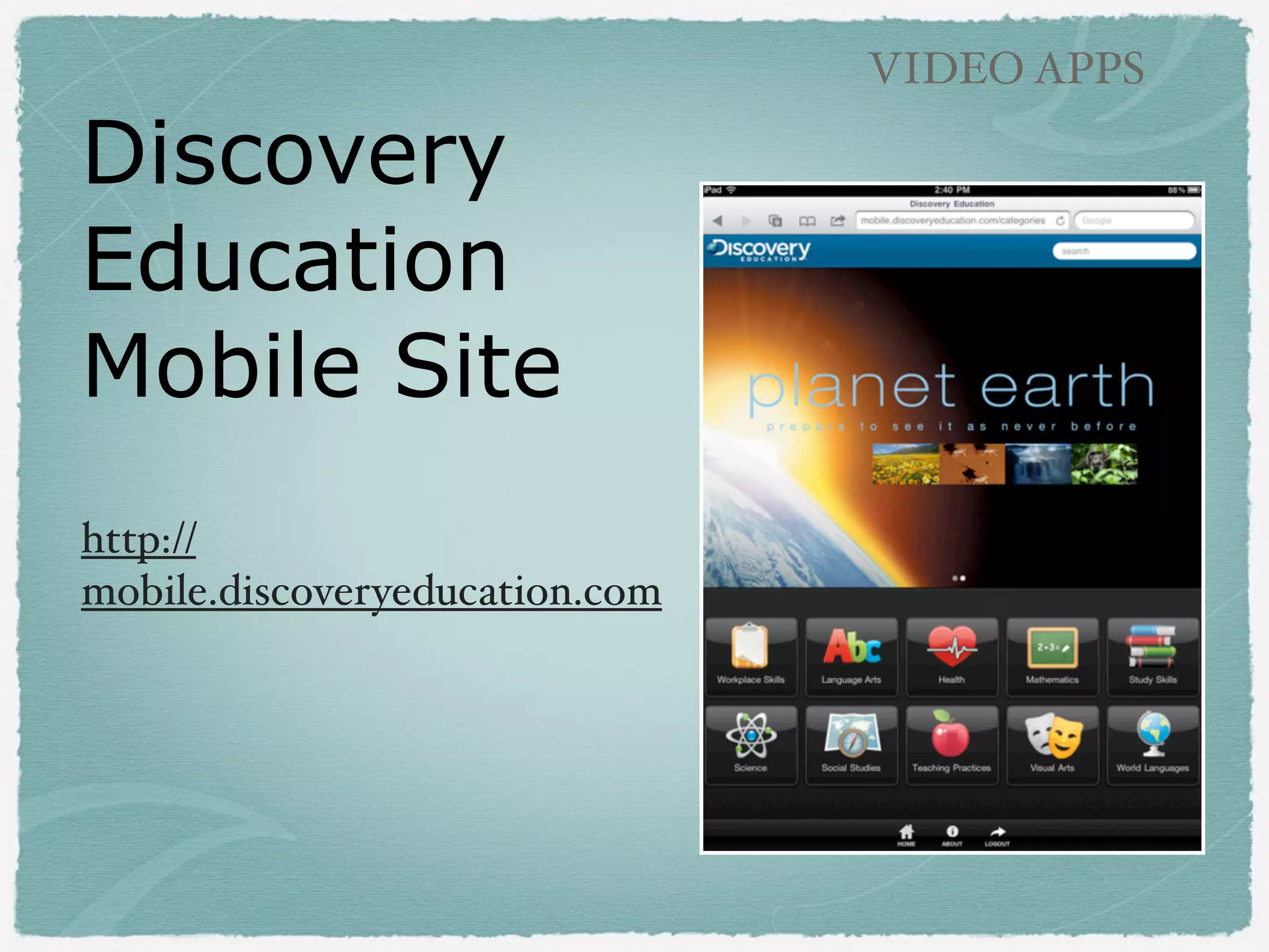 VIDEO APPS

Splice

(example)

‣Have students ﬁlm
and edit a class activity

link to video

 