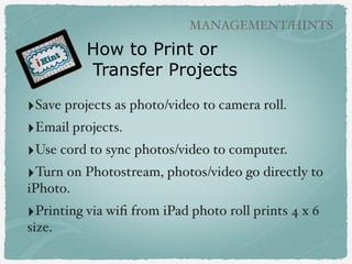 PHOTOGRAPHY APPS

Photo Art Generators
!

• Face on Coin Booth
(free)
!

• Face on Stamp Booth
(free)
!

• Wanted Poster Pro
(paid)
!

• Example - Nicole
Nesbitt’s 2nd grade

 