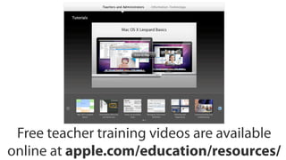 Free teacher training videos are available
online at apple.com/education/resources/
 