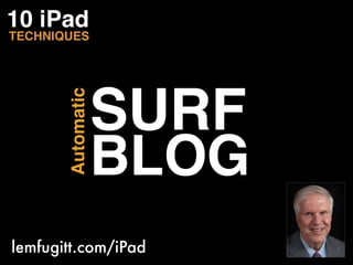 SURF
       Automatic




                   BLOG
lemfugitt.com/iPad
 