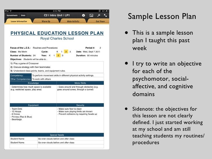 physical education lesson plan