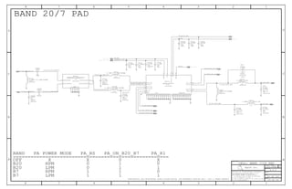 VMODE
BS
VEN_B7_B20
VCC
VBATT
RFIN_B20
RFIN_B7
RX_P_B20
GND
RX_N_B20
RX_B7
GND THRM_PAD
CPL_IN
CPL_OUT
ANT_B7
ANT_B20
BI
IN
BI
IN
IN
IN
IN
IN
OUT
OUT
OUT
OUT
IN
IN
INPUT_BAND7
INPUT_BAND20 OUTPUT_BAND20
OUTPUT_BAND7
GND
CONFIDENTIAL AND PROPRIETARY APPLE SYSTEM DESIGN. FOR REFERENCE PURPOSE ONLY - NOT A CHANGE REQUEST
Apple Inc.
THE INFORMATION CONTAINED HEREIN IS THE
PROPRIETARY PROPERTY OF APPLE INC.
124578
B
D
8 7 6 5 4 3
C
B
A
NOTICE OF PROPRIETARY PROPERTY:
PAGE
12
D
A
C
PAGE TITLE
SHEET
IV ALL RIGHTS RESERVED
R
D
SIZEDRAWING NUMBER
REVISION
BRANCH
6 3
THE POSESSOR AGREES TO THE FOLLOWING:
I TO MAINTAIN THIS DOCUMENT IN CONFIDENCE
III NOT TO REVEAL OR PUBLISH IT IN WHOLE OR PART
II NOT TO REPRODUCE OR COPY IT
BAND PA POWER MODE PA_BS PA_ON_B20_B7 PA_R1
BAND 20/7 PAD
B7 HPM 1 1 0
=====================================================
OFF X X 0 X
B20 HPM 0 1 0
B20 LPM 0 1 1
B7 LPM 1 1 1
CRITICAL
LGA
AFEM-790720
U4215
39
NOSTUFF
0201
10NH-3%-250MA
L4257
CRITICAL
CELL
01005
NP0-C0G
16V
+/-0.1PF
1.0PF
C4207
2425333436373854
39
6.3V
01005
20%
0.22UF
X5R
C4235
01005
6.3V
20%
0.22UF
X5R
C4232
CERM
100PF
5%
6.3V
01005
C4233
01005
5%
6.3V
100PF
CERM
C4234
3334363738
CERM
100PF
5%
6.3V
01005
C4239
CRITICAL
CELL
6.2NH-0.30A
0201
L4200
CRITICAL
CELL
25V
+/-0.1PF
3.9PF
C0G-CERM
0201
C4208
5%
16V
CERM
01005
22PF
C4231
NOSTUFF
0.8PF
01005
16V
NP0-C0G
+/-0.1PF
CRITICAL
C4228
2.2NH+/-0.1NH-0.6A
0201
C4236
CRITICAL
25V
+/-0.05PF
0.5PF
0201
COG-CERM
L4229
34
01005
3.3NH+/-0.1NH-180MA
CRITICAL
L4254
20%
6.3V
01005
X5R-CERM
0.1UF
C4229
20%
X5R
6.3V
0201-1
1.0UF
C4230
28 33 34 36 37
28 33 34 36
28
29
33
16V
NOSTUFF
01005
NP0-C0G
+/-0.1PF
1.2PF
C4227
31
31
32
01005
NP0-C0G
16V
56PF
5%
C4218
32
NOSTUFF
NP0-C0G
5%
01005
16V
56PF
C4219
CRITICAL
SAWFD847MGA0F57
LGA
FL4211 01005
CRITICAL
2.7NH+/-0.1NH-200MA
L4253
NOSTUFF
01005
2.2NH+/-0.1NH-200MA
C4216
NOSTUFF
25V
+/-0.05PF
CERM
0.5PF
201
L4228
CELL: BAND 7/20 PAD
50_B7_DPLX_ANT
50_B7_TX_FILT_MATCH
50_B20_TX_SAW_MATCH
50_B20_TX_PAD_IN
50_B20_DPLX_ANT
50_B7_B20_CPL_IN
50_PDET_PAD_IN
PA_R1
50_B20_TX_SAW_IN
50_B7_TX_FILT_IN
100_B20_DUPLX_RX_P
100_B20_DUPLX_RX_N
PA_BS
50_B20_ANT
50_B7_ANT
PA_ON_B7_B20
PP_PA
50_B7_DUPLX_RX
=PPBATT_VCC_BB
50_B7_TX_FILT_OUT
50_B7_TX_PAD_IN
50_B20_TX_SAW_OUT
051-0886
A.0.0
42 OF 121
35 OF 54
24
29
30
2
25
26
28
12
10
13
11
22
21
19
18
17
15
9
14
5
6
7
3
1
23
27
42
40
39
41
37
38
36
34
35
31
32
33
4
20
8
16
1
2
1 2
2
1
2
1
2
1
2
1
2
1
21
2
1
1 2
2
1
21
2
1
21
2
1
2
1
2
1
1 2
2
1
4
1 9
6
5
3
2
10
8
7 211
2
2
1
 