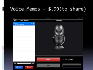 Voice Memos - $.99(to share)
