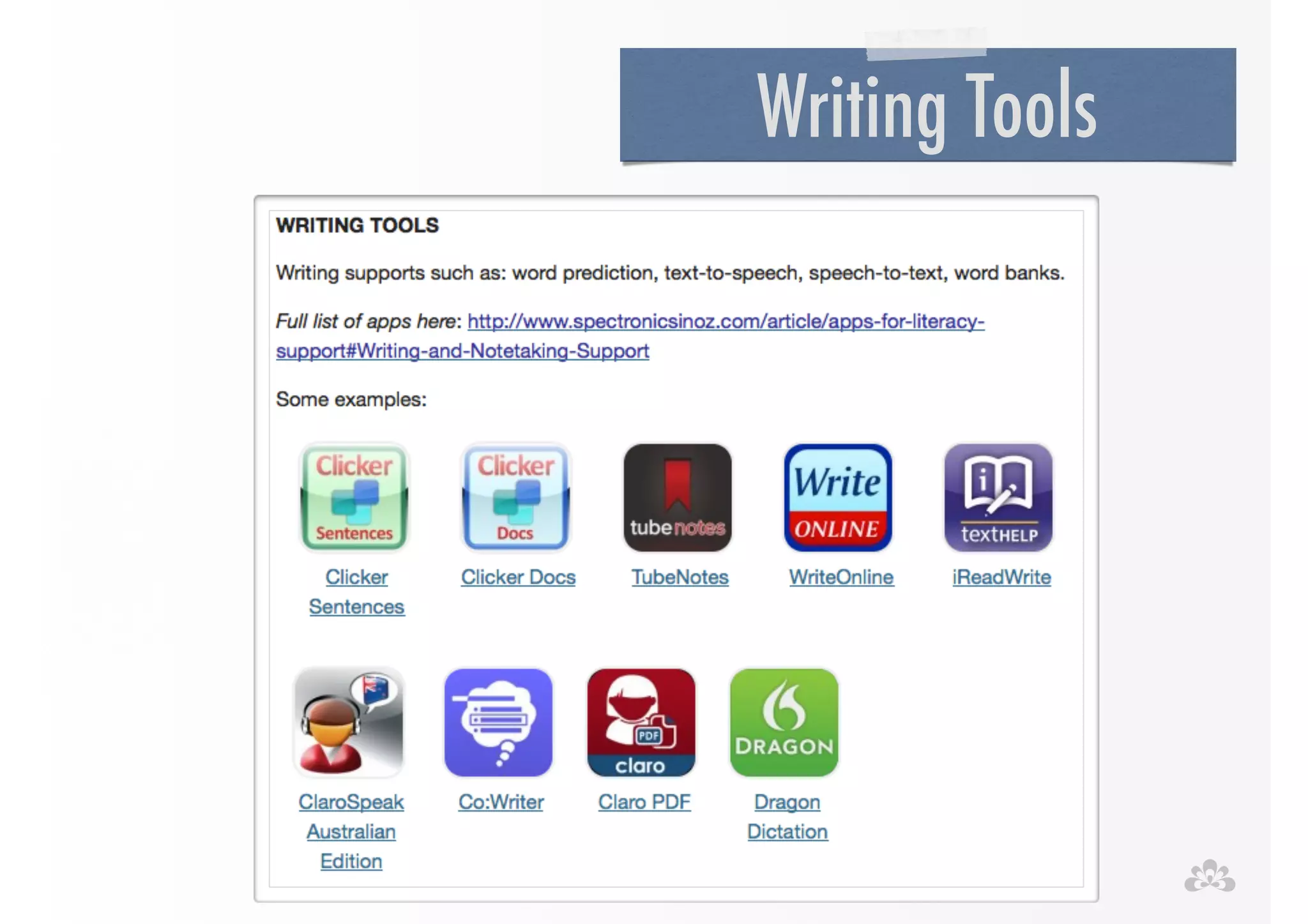 Writing Tools 
 