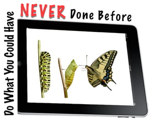 Do What You Could Have   NEVER   Do n e B e f o re
 