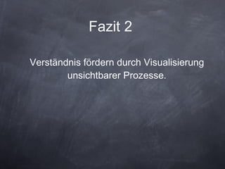 Fazit 2  Verständnis fördern durch Visualisierung unsichtbarer Prozesse. 