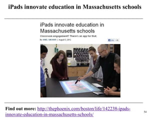 iPads innovate education in Massachusetts schools




Find out more: http://thephoenix.com/boston/life/142238-ipads-
                                                                 54
innovate-education-in-massachusetts-schools/
 