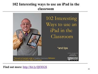 102 Interesting ways to use an iPad in the
                       classroom




Find out more: http://bit.ly/QI3EGS
                                                    82
 