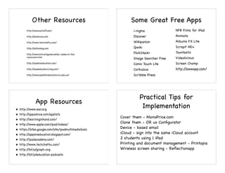 Other Resources                                Some Great Free Apps
         http://www.qrstuff.com/                      ...
