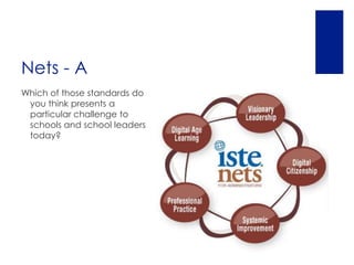 Nets - A
Which of those standards do
 you think presents a
 particular challenge to
 schools and school leaders
 today?
 