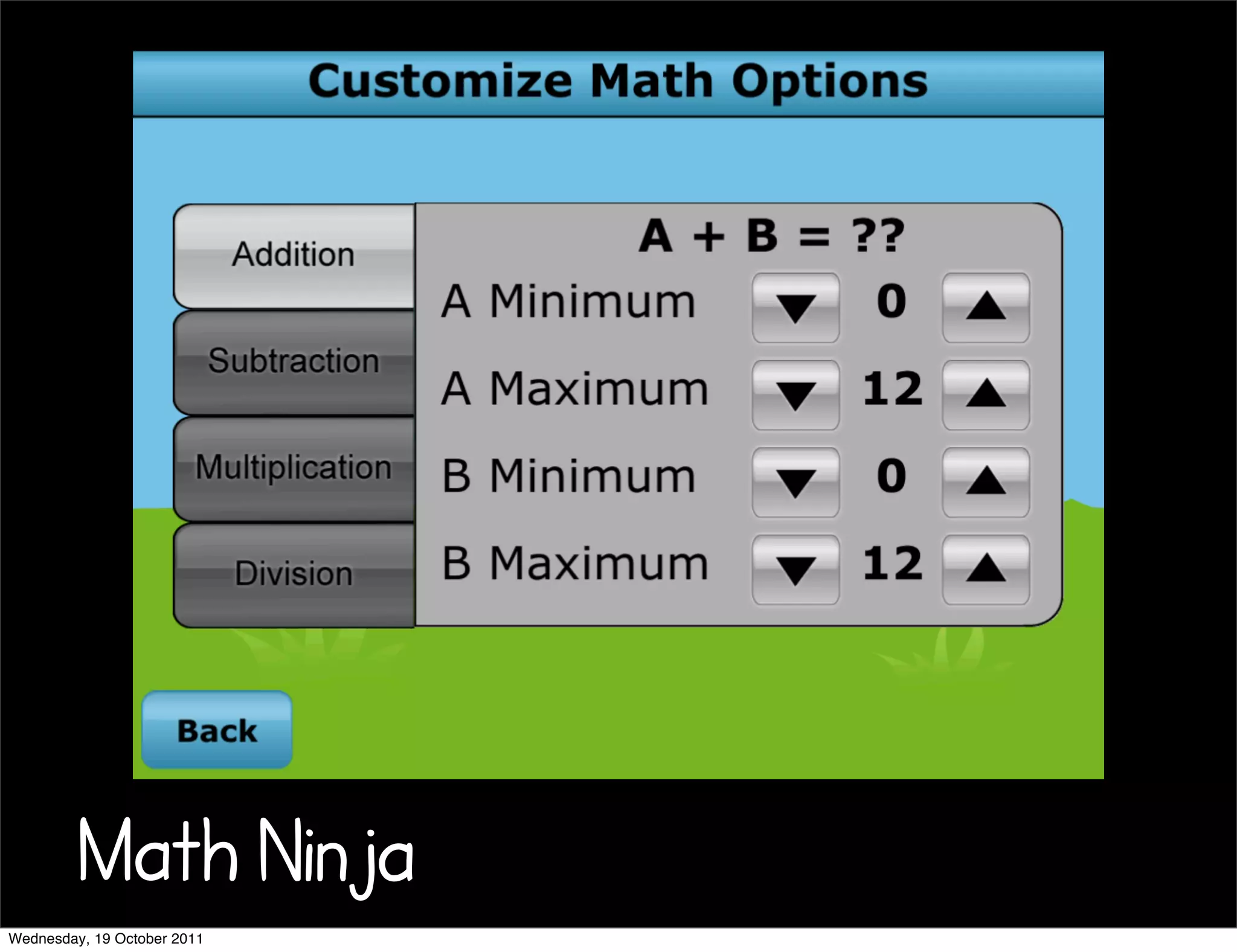 Math Ninja
Wednesday, 19 October 2011
 