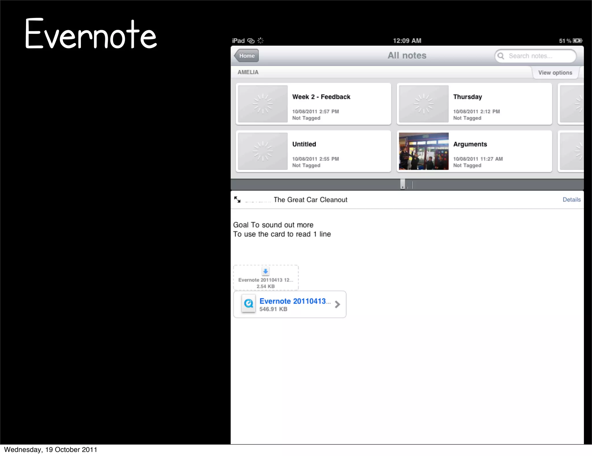 Evernote




Wednesday, 19 October 2011
 