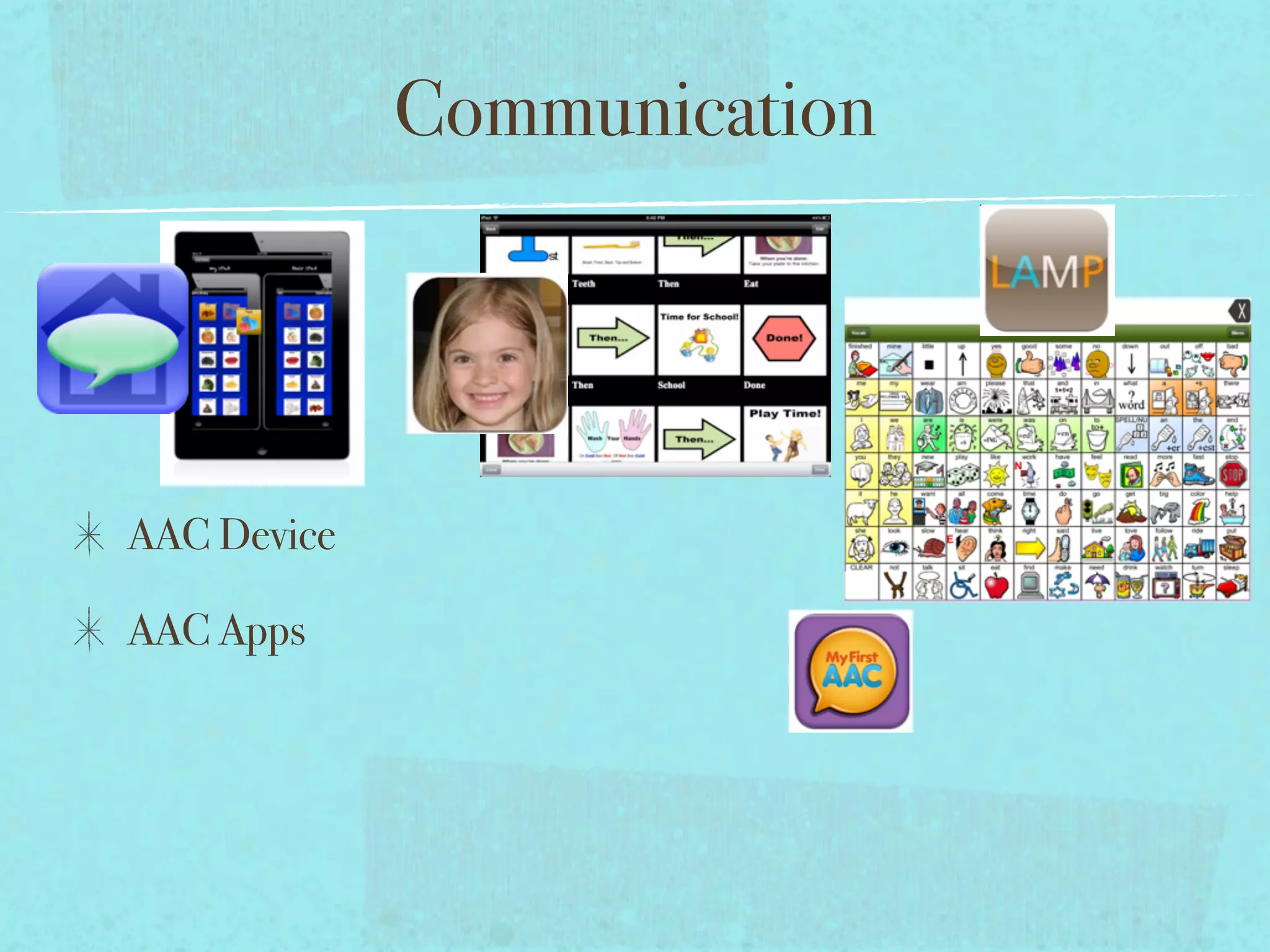 Communication




AAC Device

AAC Apps
 