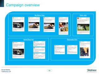 Campaign overview
Be More Dog

Dom Joly

Send Dog Vid

Social Media
Telefónica UK

Recreate Film

63

 