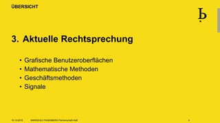 Softwarepatente (Computer-Implementierte Erfindungen): Aktuelles Aus …